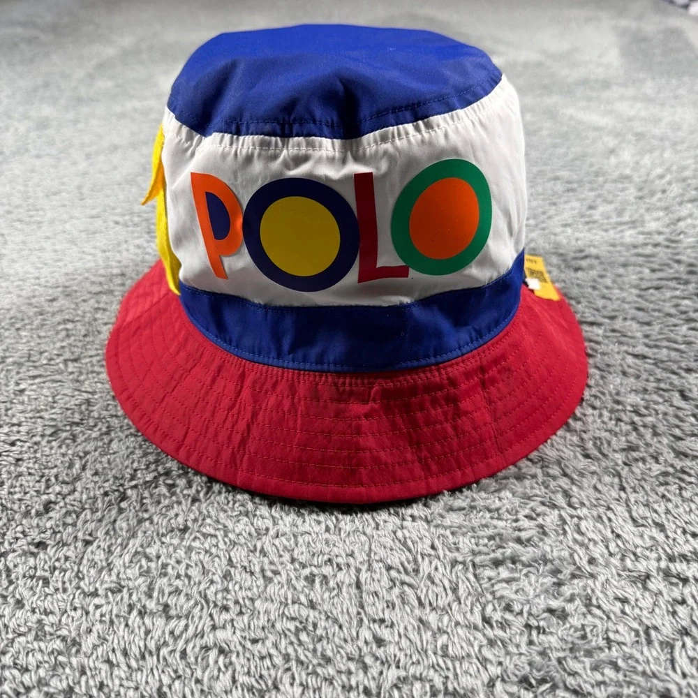 Polo Ralph Lauren Bucket Hat Mens L/XL Multicolor Reversible Colorblock Spellout